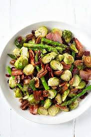 Place brussels sprouts in large saucepan; Roasted Brussels Sprouts Asparagus With Maple Bacon Pecans Back To The Book Nutrition