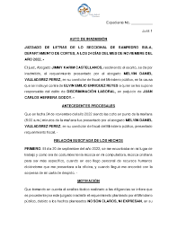 AUTO DE Inadmicion DEL Requerimiento PARA Grupo #6