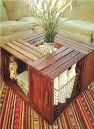A Pallet Center Table With Storage Coffee Table Made From Crates Decor Diy Furniture