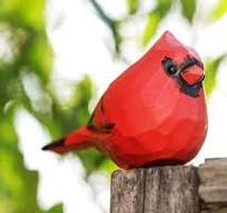 Hand Carved, Hand Painted Wooden Bird Sculpture of a ...