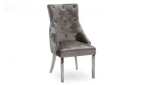 Enjoy free shipping on most stuff, even big stuff. Knocker Back Crush Velvet Dining Chair In Grey Silver With Chrome Leg
