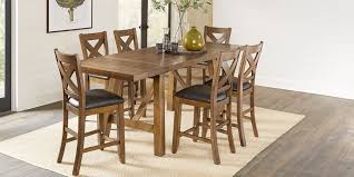 Acorn Cottage Brown 5 Pc Counter Height Dining Room Dining Pub Table And Chairs Pub Table