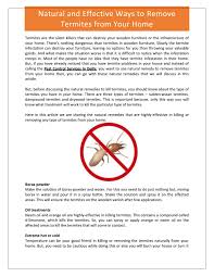 Maybe you would like to learn more about one of these? Natural And Effective Ways To Remove Termites From Your Home By Movingsolutions Issuu