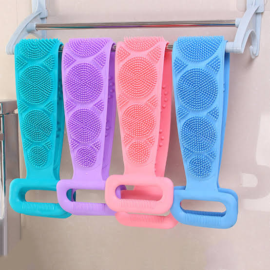 Silicone Back Scrub Bath Shower Silicone Body Brush Silicone Bath Towel Exfoliating Body Brush Belt Wash Body Wash Silicone Body Scrubber Belt