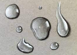 Finally, i used my white charcoal pencils to add more highlights to the water drops to make them look more realistic and also enhanced the outlines using my black charcoal pencil. How To Draw Water Droplets