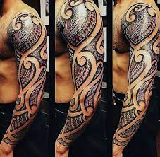 75 Tribal Arm Tattoos For Men Interwoven Line Design Ideas