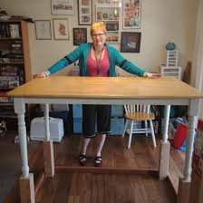 Folding utility table by lavish home. Cheap Easy Cutting Table Hack I Got Some Wood From Home Depot And Used A Lathe Drill Attachment To Put Circular Indents Into The Wood And Reenforced It With Scrap Wood Sewing