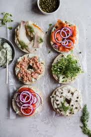 Toasted Bagels With Toppings