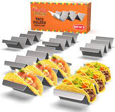 Keep your headphones untangled by making this kawaii taco earphones holder.music: Amazon Com Taco Holder Stand Set Of 6 Oven Grill Safe Stainless Steel Taco Racks With Handles Fill Serve Tacos With Ease Taco Trays By Fiesta Kitchen Kitchen Dining