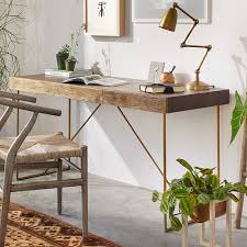 Modern Metal Wood Writing Desk This petite elmwood desk charms with its unusual blend of east and west styles. modern metal wood writing desk