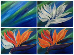 Abstract Bird Of Paradise Painting Evolution Of Bird Of Paradise Abstract Flower Painting Paradise Painting Art Paint Party