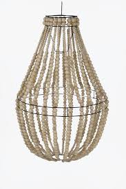 Whitewash Wood Bead Chandelier No Light Small Propcart