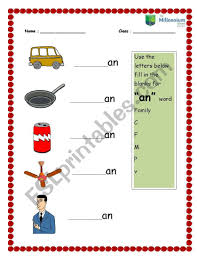english worksheets an worksheet