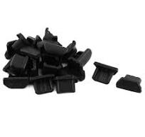 Notebook Rubber USB Port Dustproof Dust Cover Cap Protector Black 22 PCS