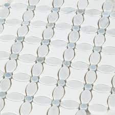 Carrara Thassos Blue Flower Marble Mosaic Floor Decor In 2021 Marble Mosaic Blue Mosaic Tile Light Blue Tile