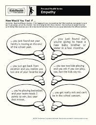 Personal Health Series Empathy Worksheet Health Lesson Plans Health Lessons School Health