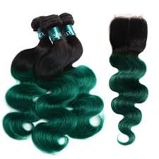 Black And Brown Ombre Bundles Pre Colored Ombre Bundles With Closure 1b Green Ombre Human Hair Weave Brazilian Body Wave 3 Bundles Pack Human Hair Weave Hairstyles Brazilian Body Wave Hair