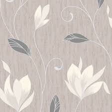 Synergy Glitter Floral Wallpaper Taupe Cream Silver Grey And Cream Patterned 556358 Hd Wallpaper Backgrounds Download