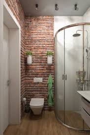 Modern Rustic Bathroom Styles Showing Amazing Viewpoint Of Brick Wall Decoration Image 29 Shairoom Com Small Bathroom Makeover Brick Bathroom Brick Tiles Bathroom