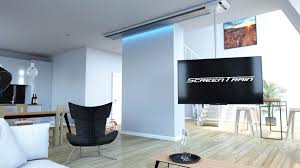Screentrain Tv Halterung Fur Decke Verschiebbar Drehbar Neigbar Mit Fernbedienbarer Beleuchtung Inklusi Tv Halterung Tv Halterung Decke Fernseher Halterung