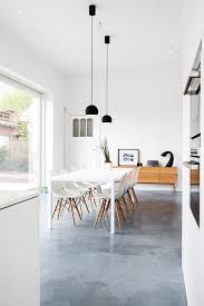 Timeless Architecture And Spaces Open Plan Kitchen Dining Concrete Kitchen Floor Floor Design