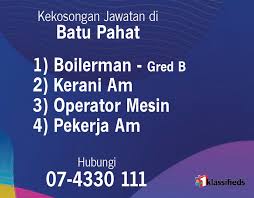 Manage foreign workers permit, renewal, fomema, passport, hostel manage company transport such as road tax, insurances, servicing manage hr function, office job…. Kekosongan Jawatan Di Batu Pahat 1 Jobs 1klassifieds Facebook