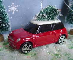 Mini Cooper Car With Christmas Tree Ornament Etsy Vintage Red Truck Christmas Tree Ornaments White Mini Cooper