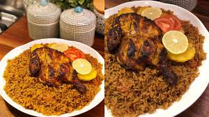 طريقة رز شواية الخليج بالضبط ودجاج مشوي يذوب بالفم مع سر التتبيله العميقه عواطف ام صبا Youtube