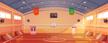Terrain De Basket-ball Avec Panier, Tribune Et Tableau De Score  Illustration de Vecteur - Illustration du sport, salle: 182602420