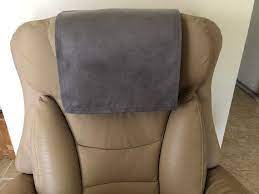 recliner cap furniture protector chair pad headrest cover suede stone gray polyester 14x30 for sofas love seats theater seats furniture protectors recliner cover headrest