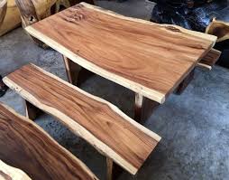 Live Edge Dining Table And Two Bench Set Reclaimed Golden Etsy Live Edge Dining Table Wood Slab Dining Table Slab Dining Tables