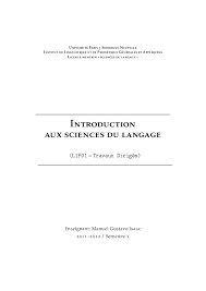 Introduction Aux Sciences Du Langage Manuel Gustavo Isaac Academia Edu