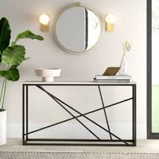 Orren Ellis Ayling 36 Console Table Reviews Wayfair In 2020 Skinny Console Table Console Table Modern Furniture Living Room