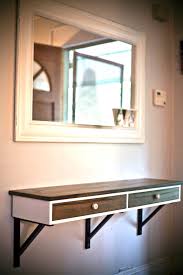 Floating Entry Table Modified Ikea Shelf With Two Drawers Ambrosia Maple Porcelain Insulator Pulls Entry Tables Entry Table Entryway Table Decor