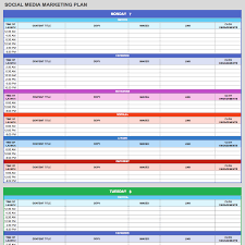 Described Media Blocking Chart Template Excel Free Marketing