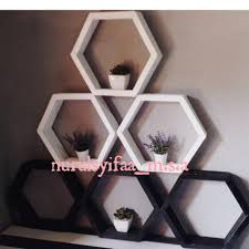 Hiasan dinding yang gampang dan gak harus mahal. Hexagon Wall Art Hiasan Dinding Diy 3warna Shopee Malaysia