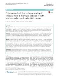 The insurance can provide you money for your defense, settlement and an allowance. Pdf Children And Adolescents Presenting To Chiropractors In Norway National Health Insurance Data And A Detailed Survey