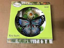 Maybe you would like to learn more about one of these? Rite Aid Home Garden Butterfly Themed Bird Bath W Ground Stake Metal Chain Ebay