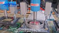 Three-head glass drilling machine for large-diameter glass drilling  operations #glassmachine #drillingmachine #showerdoor #玻璃钻孔机 #玻璃机械 #玻璃  #glassshowerdoor #showerdoorinstallation #showerdoor ...