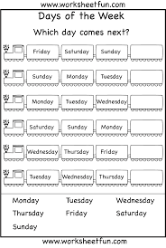 Days Of The Week 1 Worksheet English Worksheets For Kids Preschool Worksheets 2nd Grade Math Worksheets