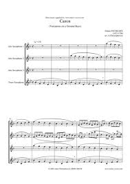 Flute sheet music | canon in d. Pachelbel In Canon D Sax Quartet Sheet Music Pdf Download Sheetmusicdbs Com