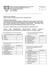 Documents similar to contoh borang soal selidik kajian pengajian am. Contoh Borang Soal Selidik Kajian Lapangan Geografi
