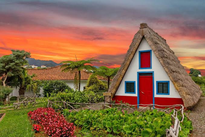 Funchal, Madeira, Portugal -- harbour, cliffs and subtropical Atlantic island scenery