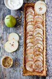 Thin Crust Pear Tart Fresh Fruit Recipes Food Sweet Tarts