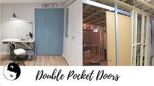 Use the reciprocating saw to cut through the drywall in between the studs in the wall. Double Pocket Door Birdz Of A Feather Youtube