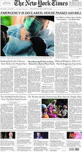 Creditsarahbeth maney/the new york times. The New York Times In Print For Saturday March 14 2020 The New York Times