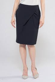 Navy Design Tuck Skirt | kay me | kay me