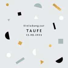 Taufeinladung Schlicht Blau Mit Modernem Konfetti In 2020 Zur Taufe Taufeinladung Einladungen