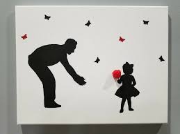 Maybe you would like to learn more about one of these? Original Father Daughter Handmade Canvas Art 11x14 Silhouette Cute Home Patinvilla Com