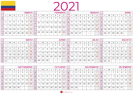 Festivos religiosos y fiestas cívicas, un grupo de estas últimas son las fiestas patrias. Calendario Colombia 2021 Con Festivos En 2021 Calendario Con Festivos Calendario Calendario Con Dias Festivos